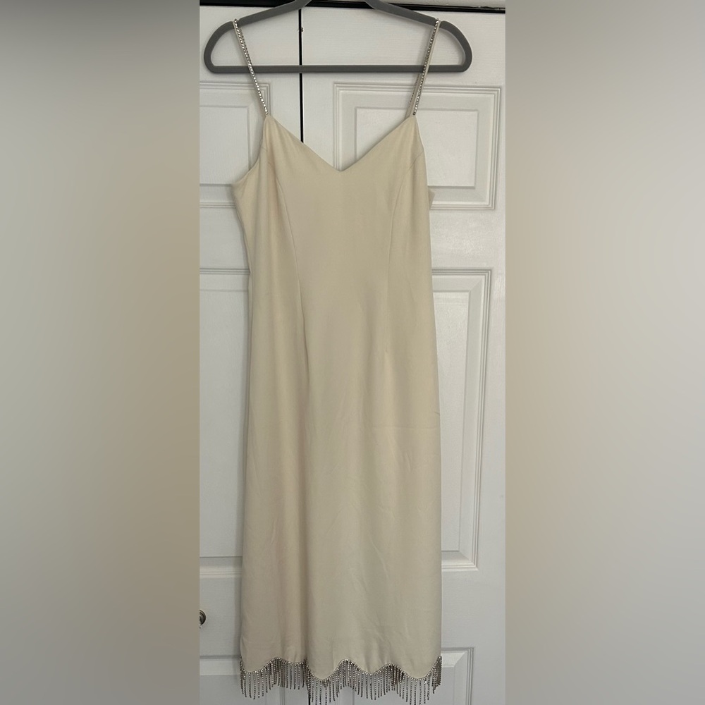 Sadie & Sage Cream Midi Dress with Beaded Straps